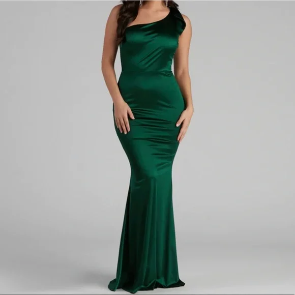strapless open back dress Off The Shoulder Dark Green Velvet Long Prom Dresses, Dark Green Long Formal Evening Dresses, US 16 / Green As Pics / No Rush